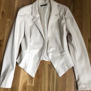 Faux Leather Blazer
